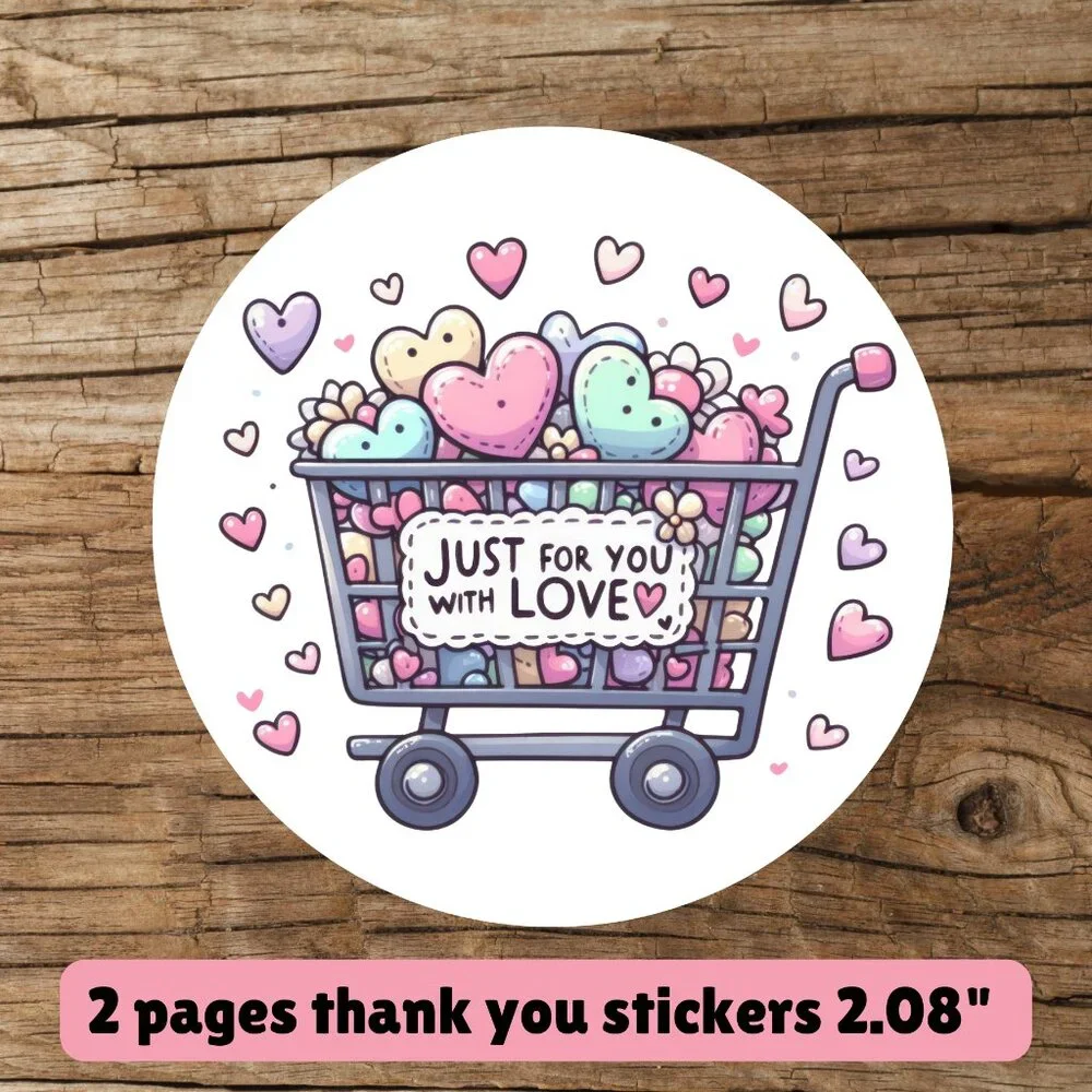2 pages thank you stickers size 2.08”